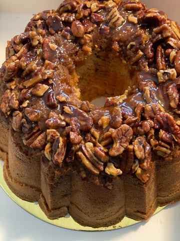 Upside Down Pecan Pie Cream Cheese Pound Cake